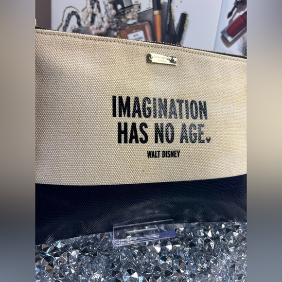 kate spade+ Disney STORYBOOK "Imagination Has No Age" canvas clutch EUC - Picture 3 of 13